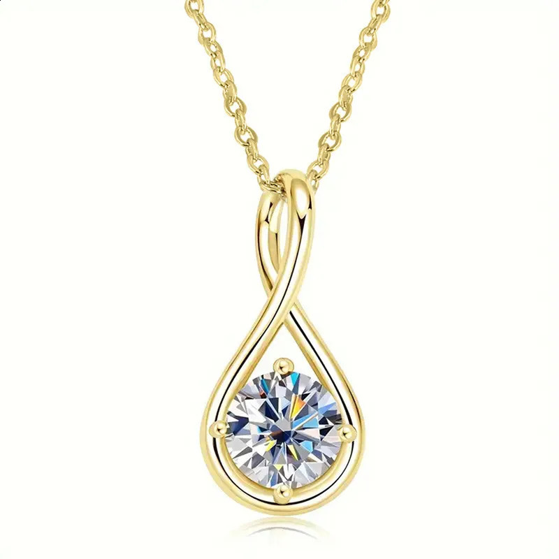 925 Sterling Silver Round Cubic Zirconia Pendant Necklace Fashion Silver Necklace Jewelry for Women 251023