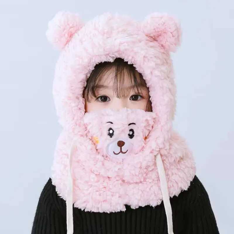 Kids Winter Hat Children Keep Warm Cap Face Cover Neck Protection Windproof Plush Hat Multifunctional Hat for Boys and GirlsL251024