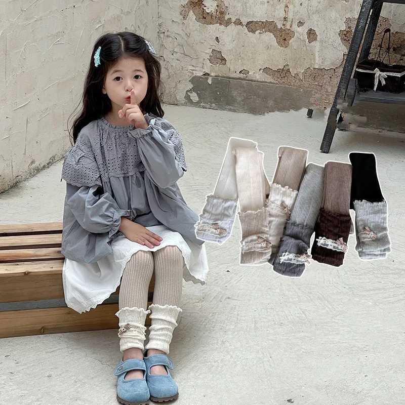 Autumn Girls Tights Pants Kids Leggings Cute Fashionable Solid Color Casual TrousersT251024
