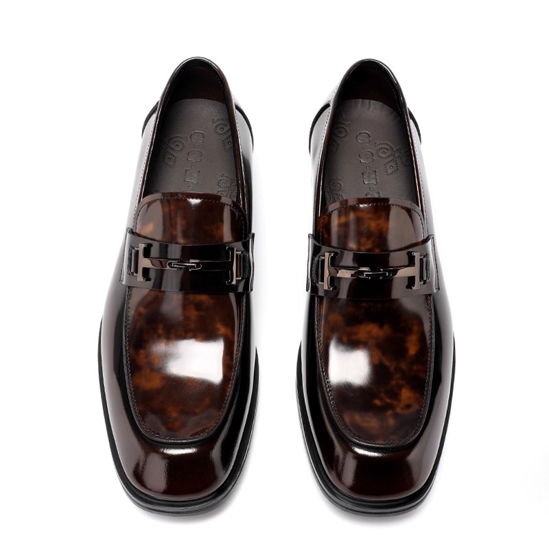 New business leather shoes for men, loafers, British genuine leather slip-ons, handmade men's shoes, bright leather