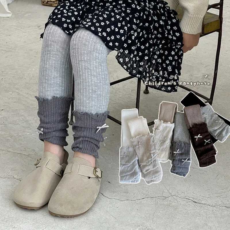 Autumn Girls Tights Pants Kids Leggings Cute Fashionable Solid Color Casual TrousersT251024