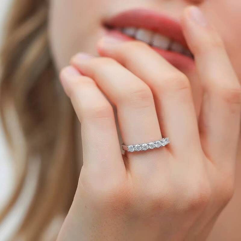 Vvs Clarity Moissanite Diamond Ring Super Flashing S925 Silver Trendy Jewelry Open Adjust Rings for Lady Wedding Gift