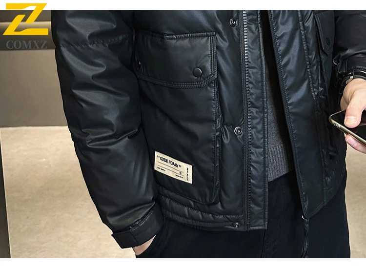 Mens padded Clothing Autumn Winter Solid Color White Duck Down Thickened Warm Outdoor Travel Stand Collar Coat Men Down Jacket Z251024