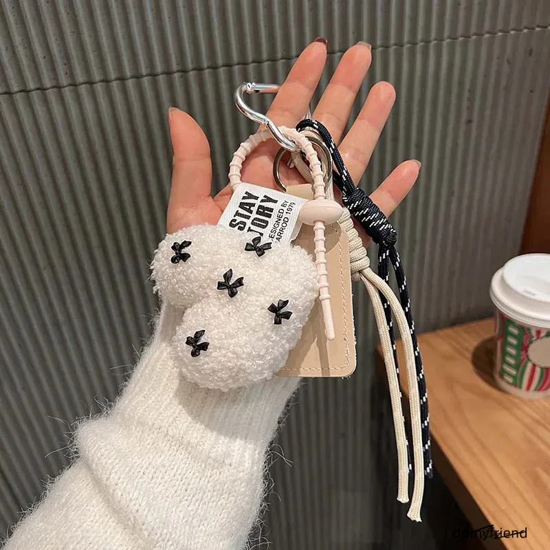 Cartoon Plush Bow Love Keychains For Women Y2k Bag Pendant Couple Car Key Chains Jewelry Gift Decoration Accessories 250430 Ddmyfriend
