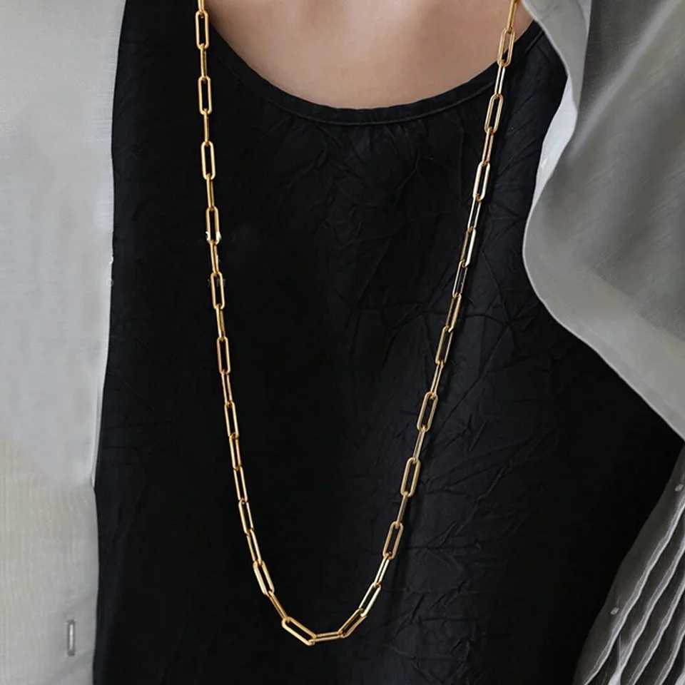 DGIDDK Fashion Stainl Steel Chain Necklace for Men Women Choker Long Hip Hop Necklaces on The Neck Fashion Jewelry GiftXJ251024