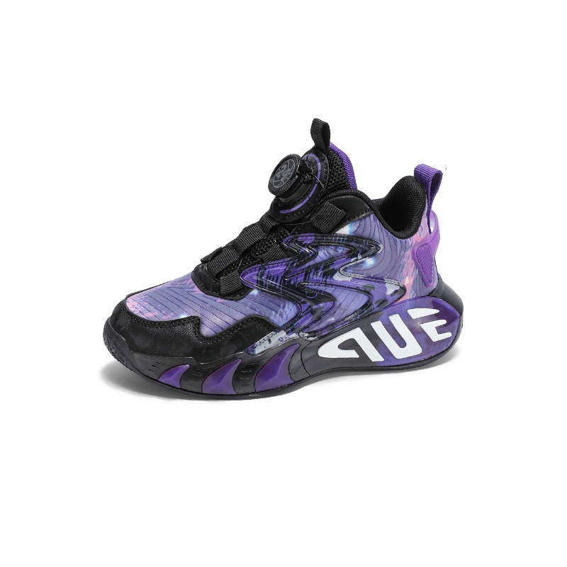 Boys' shoes, wear-resistant luminous shoes, anti slip fashionable trendy shoes, breathable leather basketball shoes, campus girls' casual ch