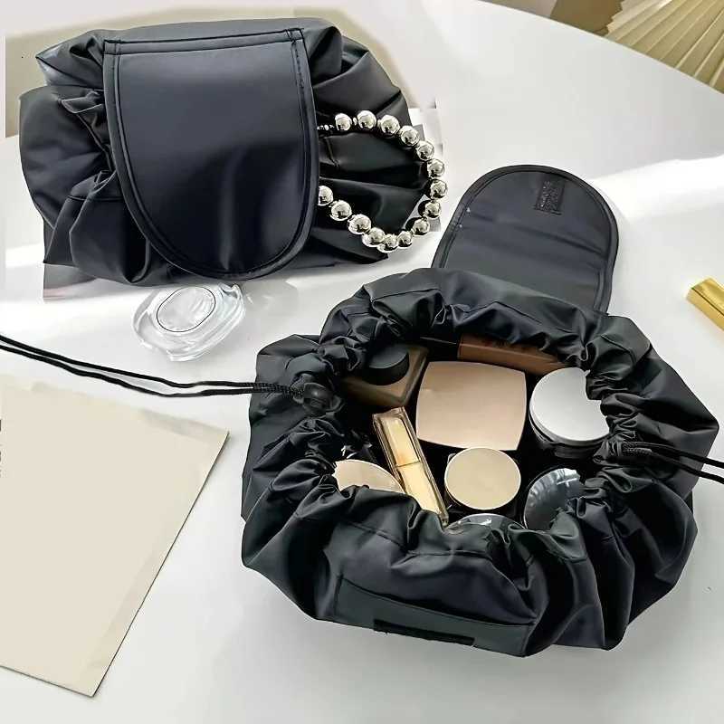 Polyester Lazy Drawstring Makeup Bag Portable Travel Storage Bag One PackT251024