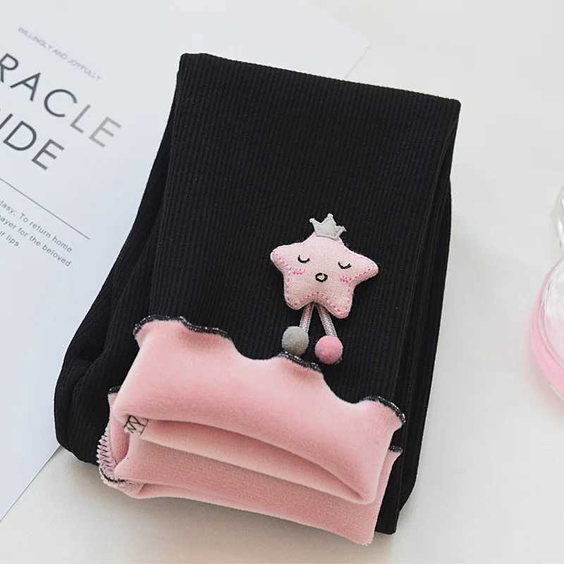 Kids Leggings Decorate Girls Leggings with Fivepointed Stars Fleece and Thick Pants for Children Leggins for Kids GirlT251024