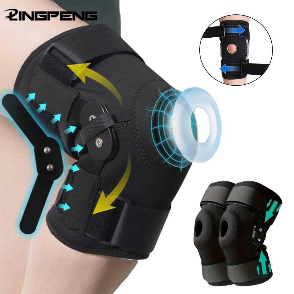 Patella Hinged Knee Braces Orthopedic For Knee Pain With Springs Compression Removable Steel Splint Support Knee SleeveW251024