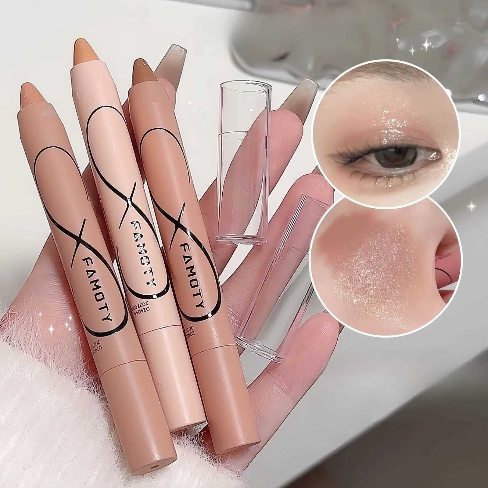 Pearl Lying Silkworm Matte Glitter Eyeshadow Stick Highlighter Eye Shadow Pen White Pearlescent Brightening Eyeliner CosmeticL251024