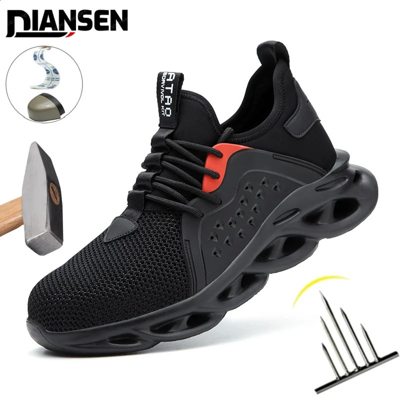 48 Size Unisex Work Safety Shoes Steel Toe Cap Light Breathable Sneaker For Men Antismash And Antipuncture Safety Sneakers 251023