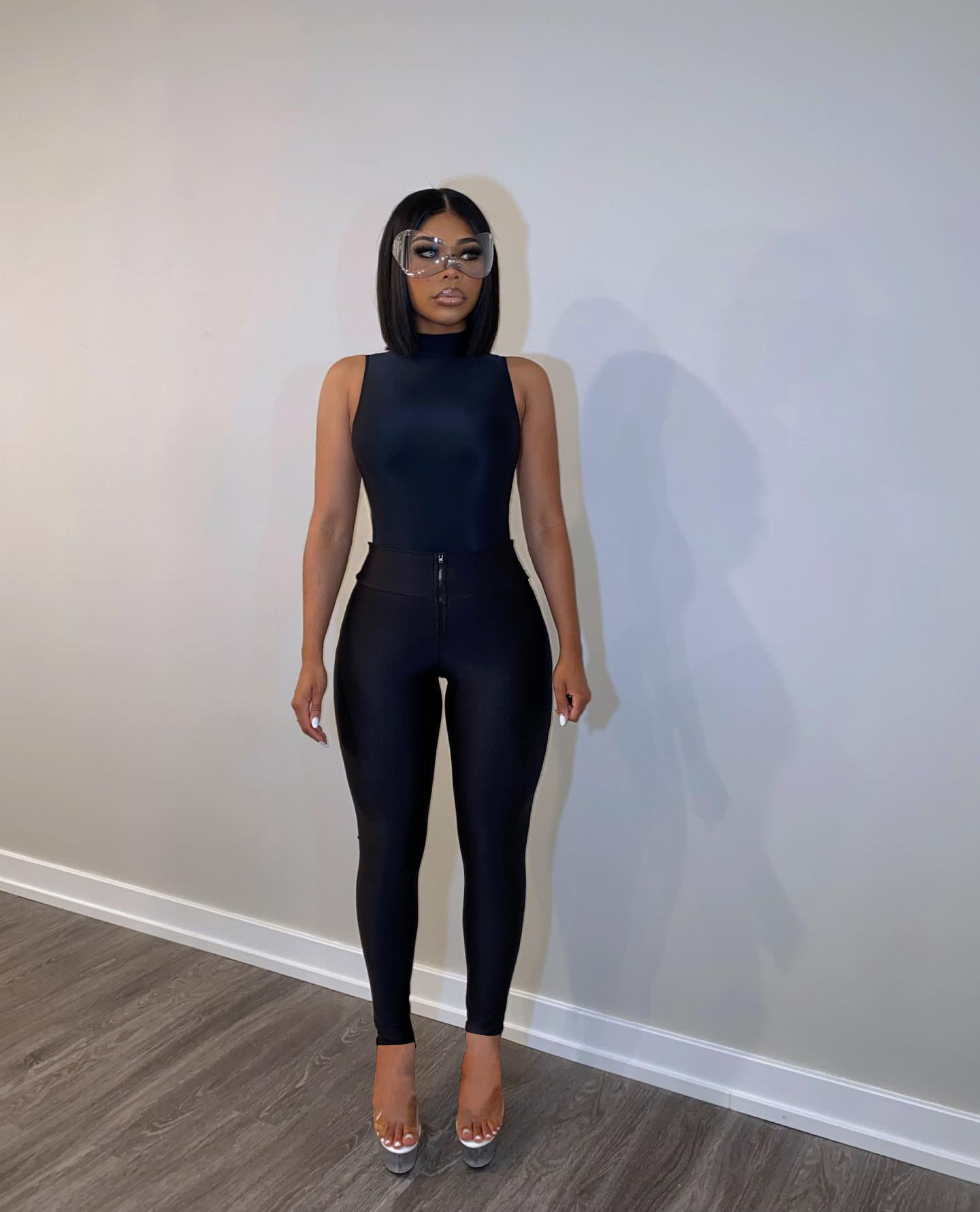 Women's 25 Summer Solid Color Elastic Zipper Casual Sports Pants