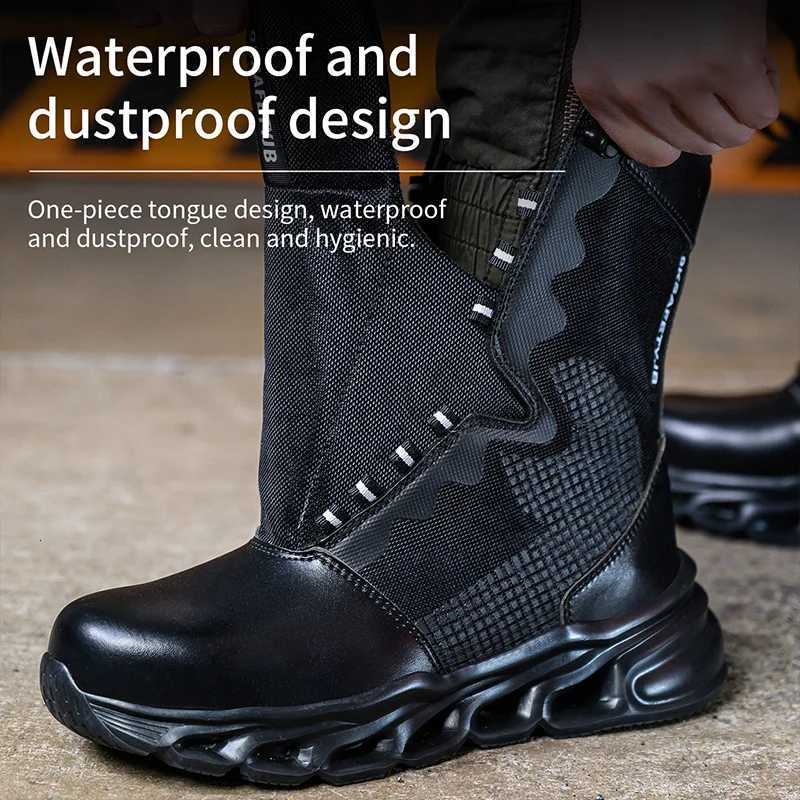 Safety Shoes Men Boots High Top Work Sneakers Steel Toe Antismash PunctureProof Work Boots Breathable Indestructible Shoes W251024