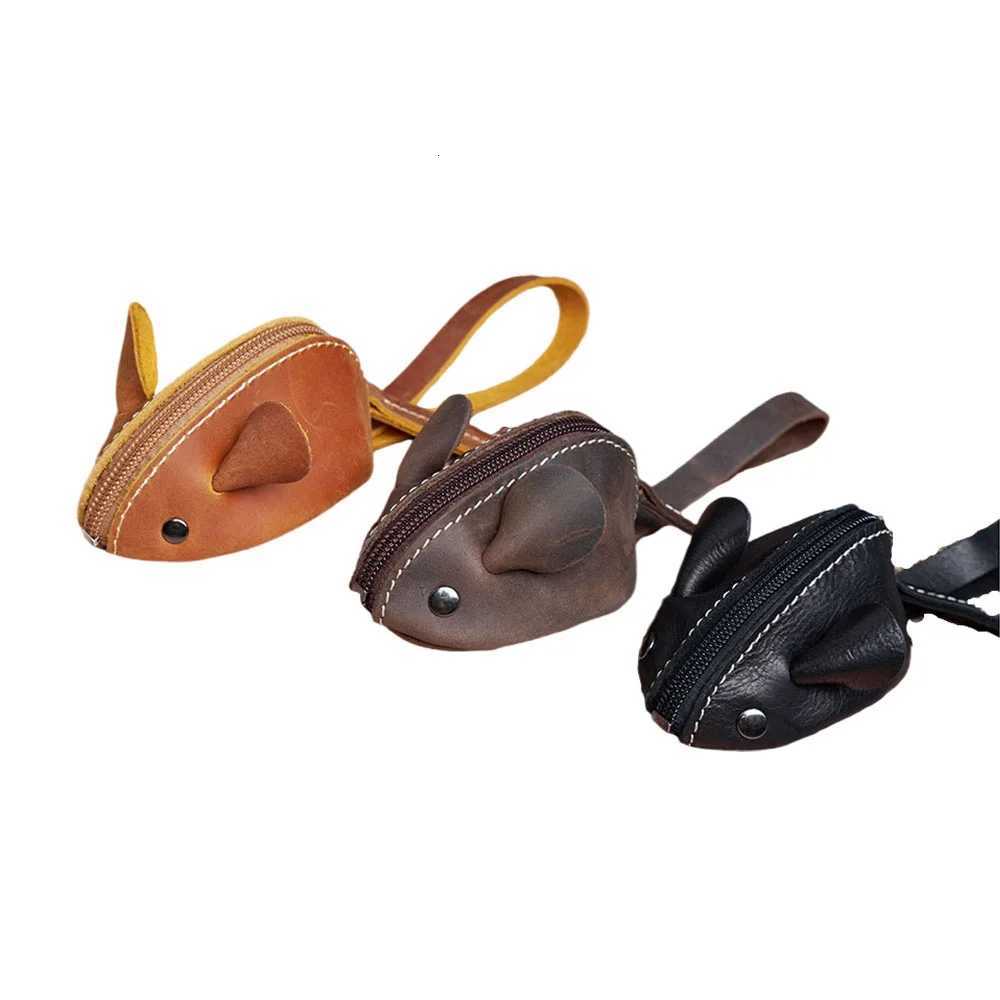 Genuine Leather Coin Purse Creative Cute Mouse Storage Bag Trend Zipper Pocket MenWomen Portable Wallets Childrens Key Bags Z251023