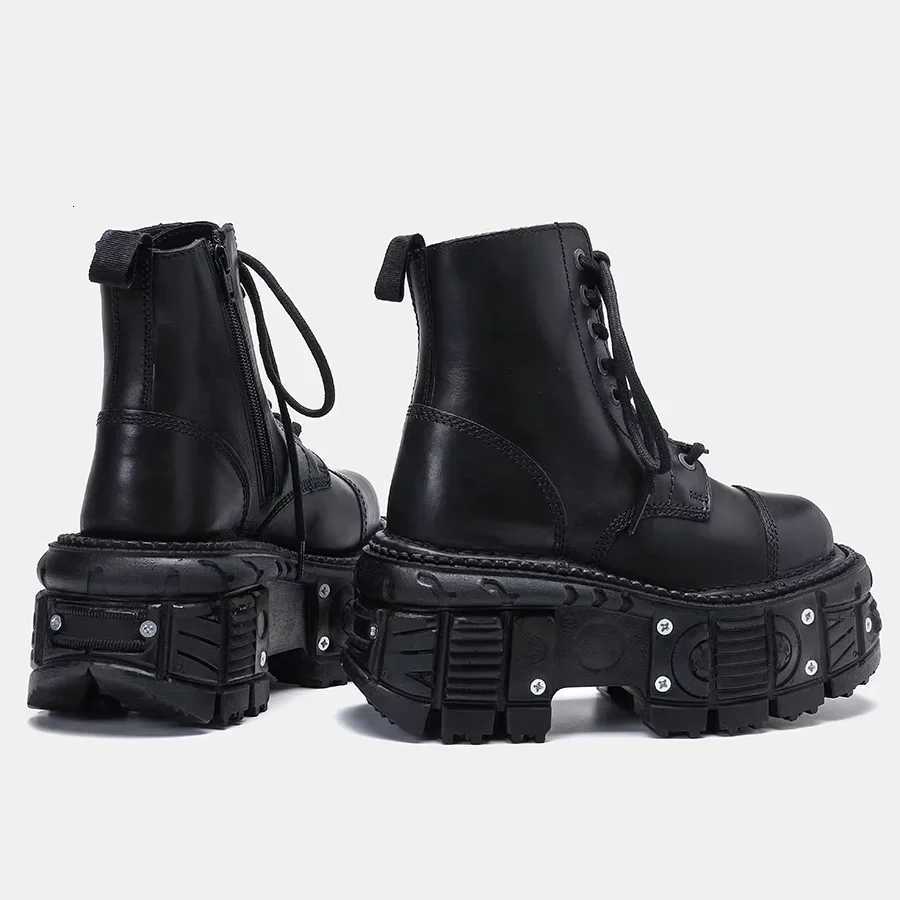 Leather Heightened 10cm Thicksoled Mens Hightop British Style 2025 New Trendy Mens Boots Ruffian Handsome W251024