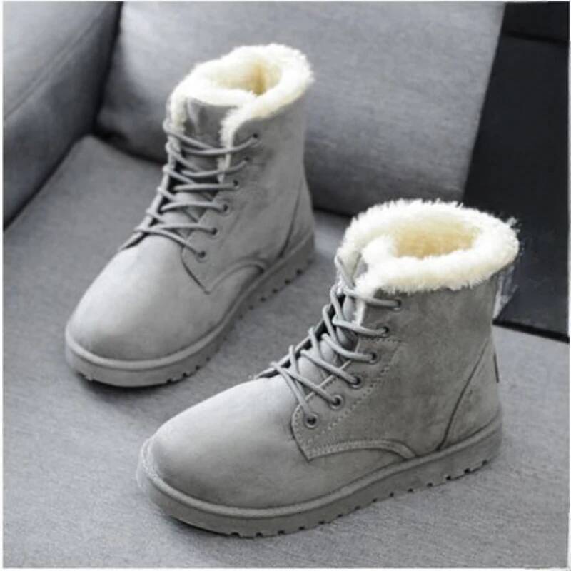 Autumn and Winter Fashion New Casual Comfortable Plus Veet Warm Solid Color Cross Belt Round Toe Women's Short Boots ddmythur