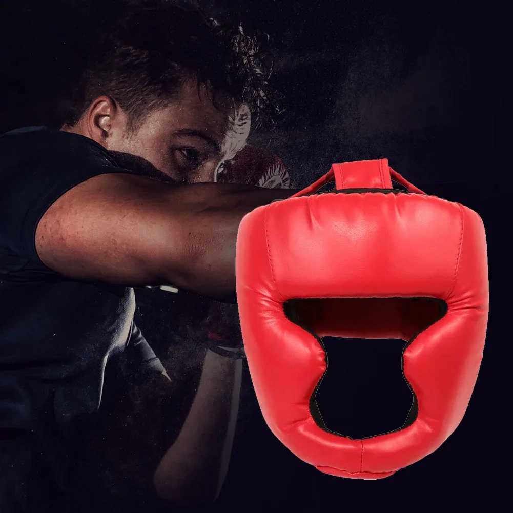 FullCovered Thickened Boxing Helmet Karate Muay Thai Training Head Protector Training Sparring Safety Head Guard for Adult Kids Y251023