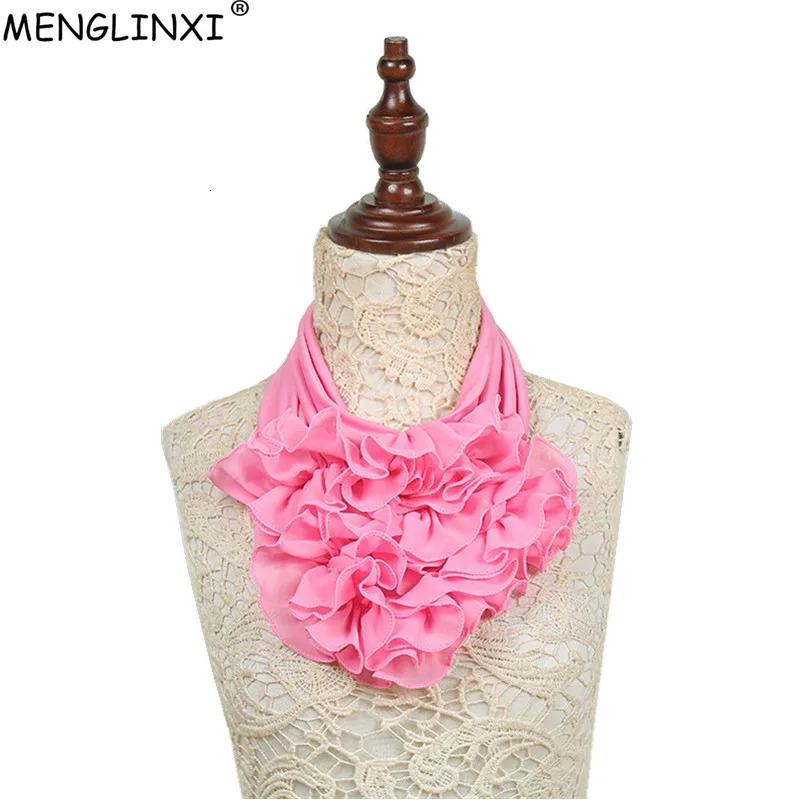 Solid Color Floral Collar Scarf Scarf Women Fashion Neckerchief Ring Scarves Neck Scarf For Ladies 251020
