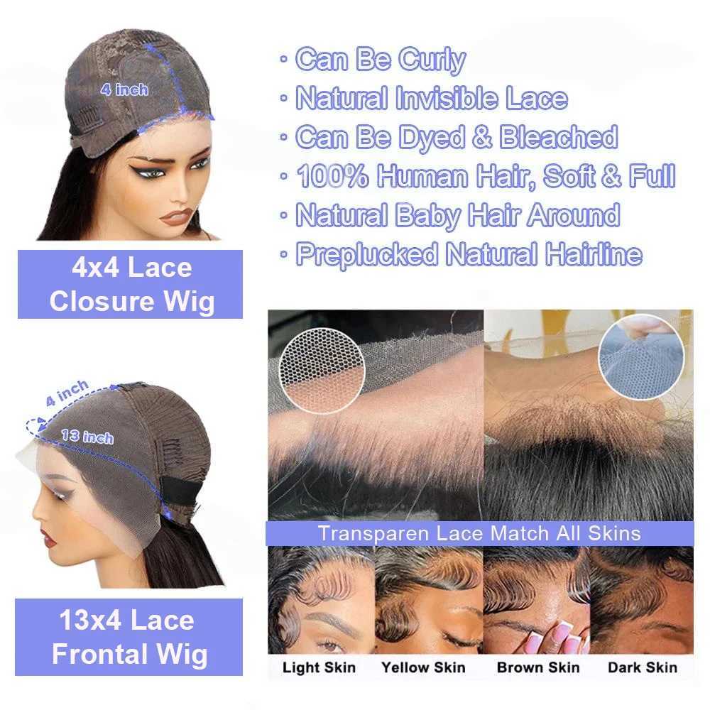 100Human Hair Black Straight Bob Wig PrePlucked 13x4 Lace Front 4x4 Closure Lace Frontal 12 14 Inch Bone Straight Short Bob Wig W251023