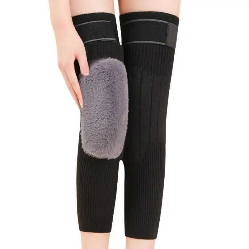 1 Pair Thermal Knee Sleeve NonSlip Elastic Wool Cashmere Knee Brace Support Protector Knee Warmer Pads Legging Stockings WrapsW251024
