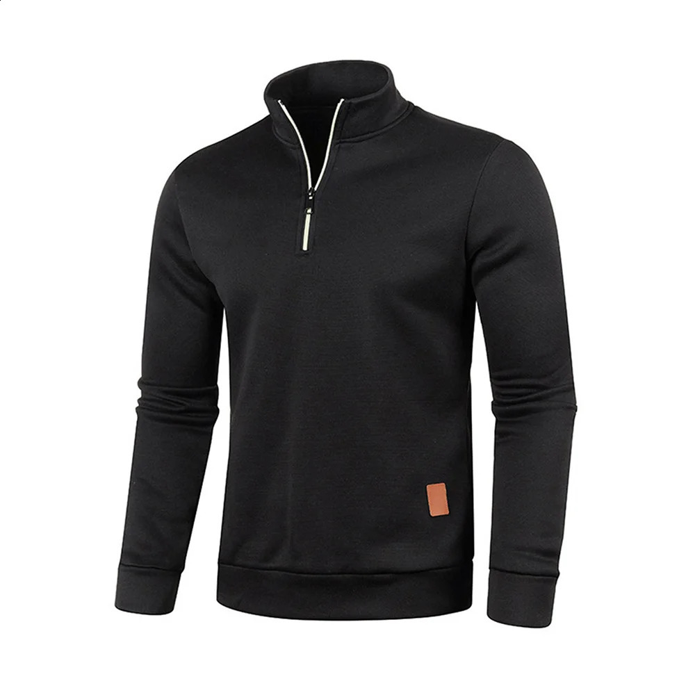 Men Sweatshirts Spring Thicker Pullover Half Zipper for Male Hoody Outdoor Sweatshir Autumn Solid Color Turtleneck Swea 251018