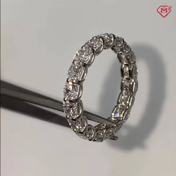 Hip Hop Eternity Ring Men Vvs Iced Out Moissanite 925 Silver Custom Wedding Moissanite Ring