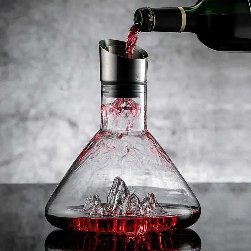 1500ML berg Whisky Wine Decanter Handmade Lead Crystal Wine Pourer Carafe Thicke Wine Dispenser Pot Bar Accessories Y251024