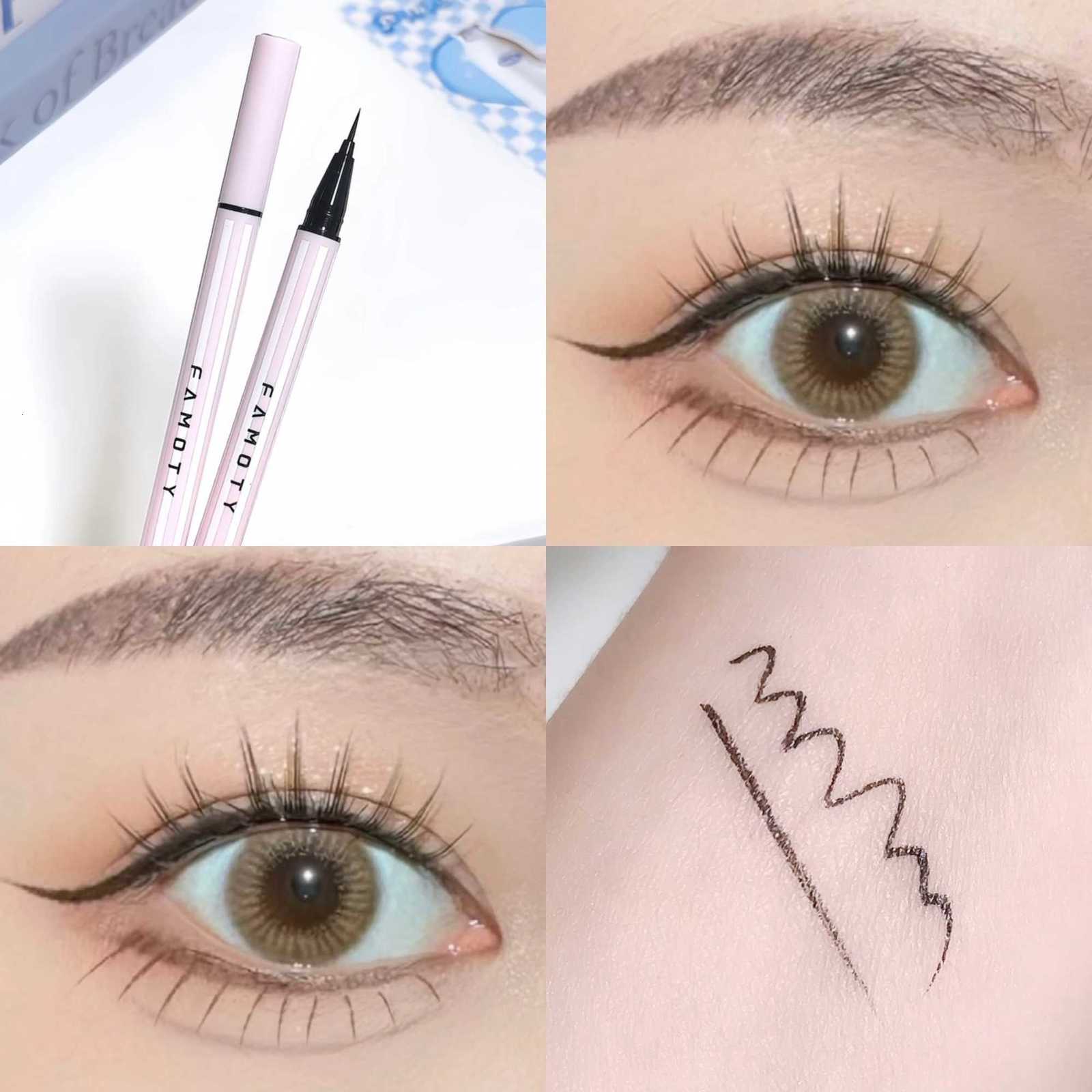 4 Color Quick Dry Slim EyelinerUltrafine Matte Liquid Eyelash Pencil Waterproof Brown Lasting Lying Silkworm Lower EyelashesL251024
