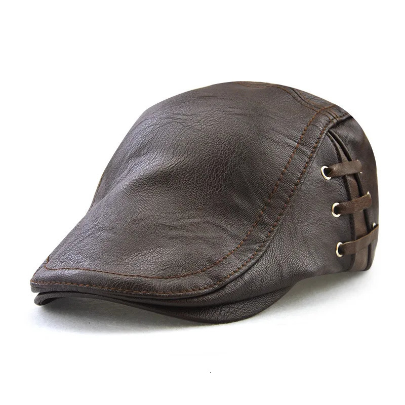 Men Retro Pu Leather sboy Caps JAMONT labeling British Painters Hats Spring Autumn Flat Cap Hip Hop Berets 251021