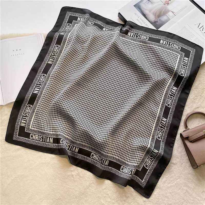 Print 70cm Silk Satin kerchief Wen Luxury Design Neck Tie Scarf Fem Hair Hand Wrist Foard Shl Hijab Bandana Y251024