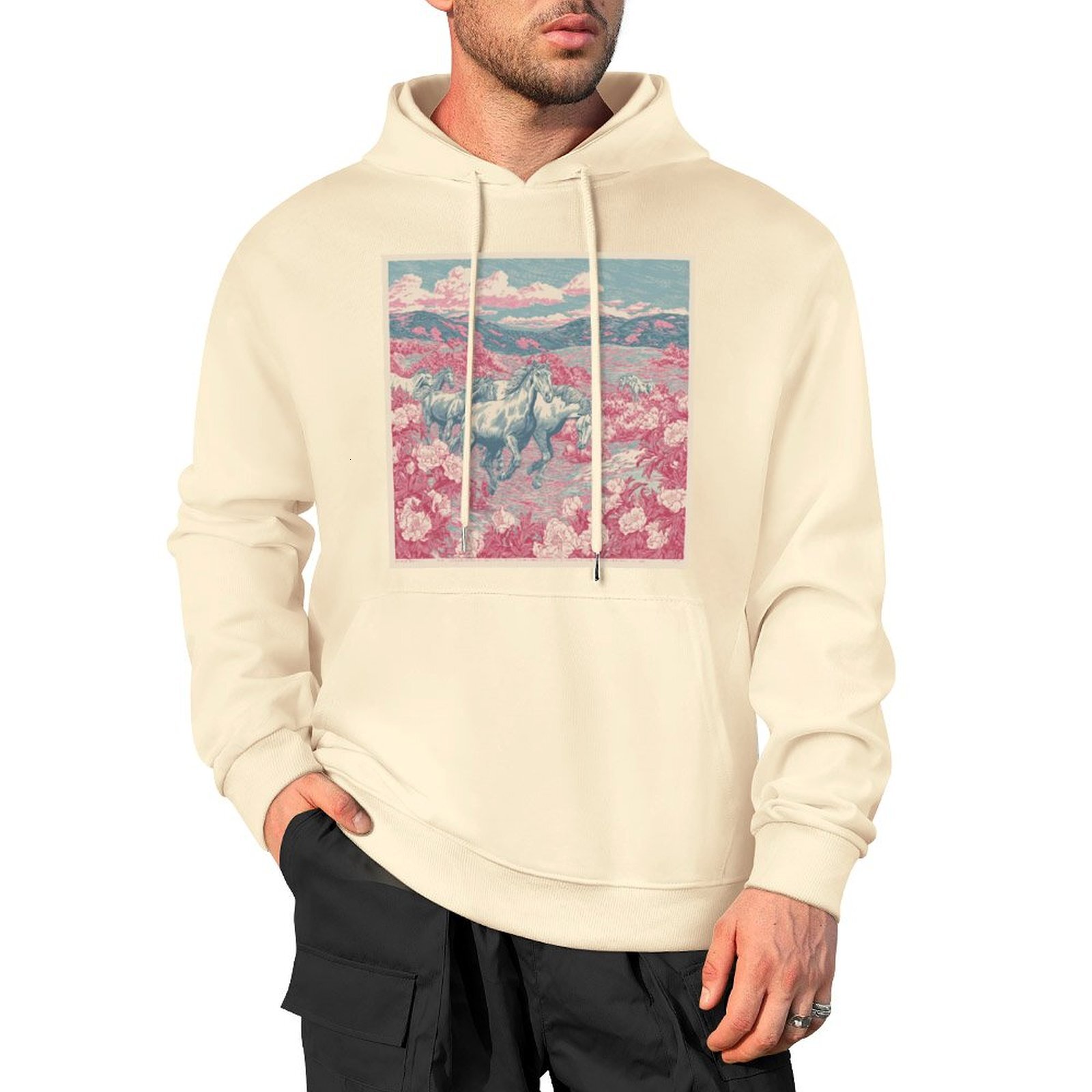 H Designer Fall Winter Hoodie Luxury Horse Print Design Unisex Long Sleeve Streetwear Hip Hop Oversized Fit Hoodie Men's Fashion Apparel H40