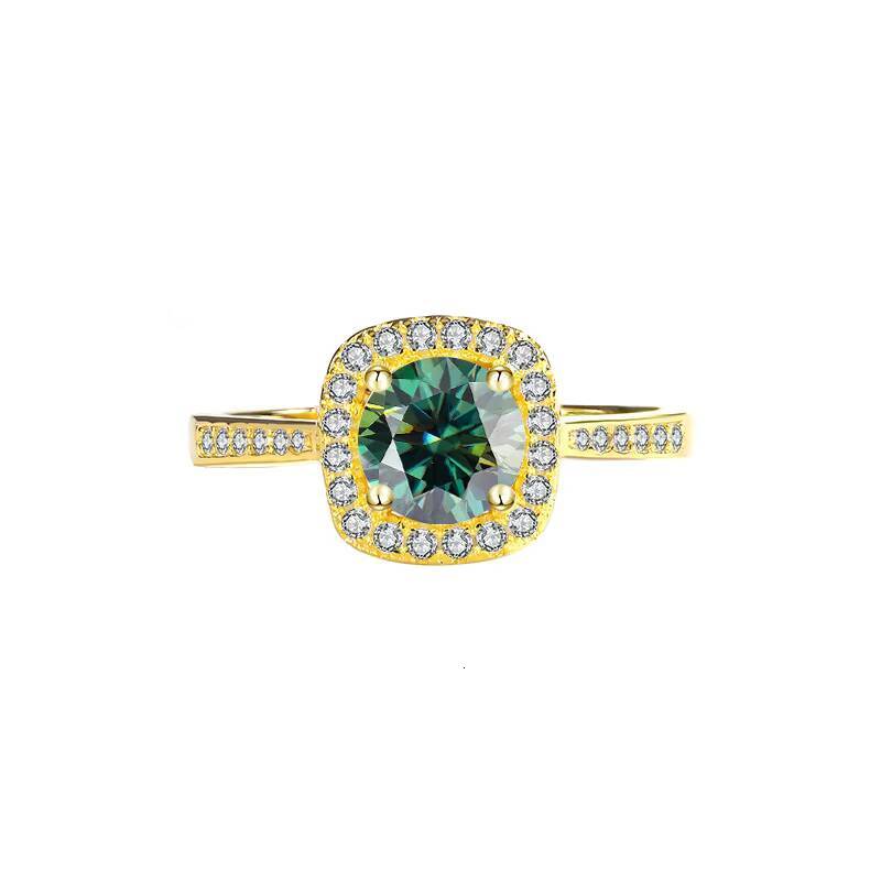 Luxurious 20 Grams White Bright Moissanite Engagement Ring 6Shaped Halo for Bride Lady Luxurious Quartz Rings