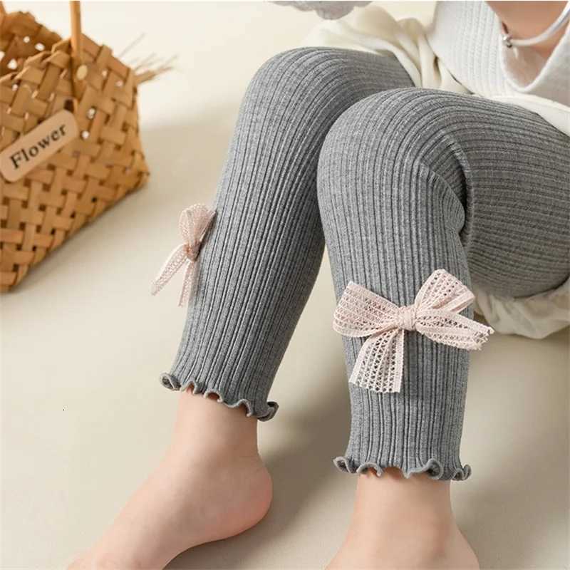 Kids Girls Leggings Spring Autumn Cotton Kids High Waist Pants Soft Sweet Bows Princess Childrens Tights 112Years PantyhoseT251024