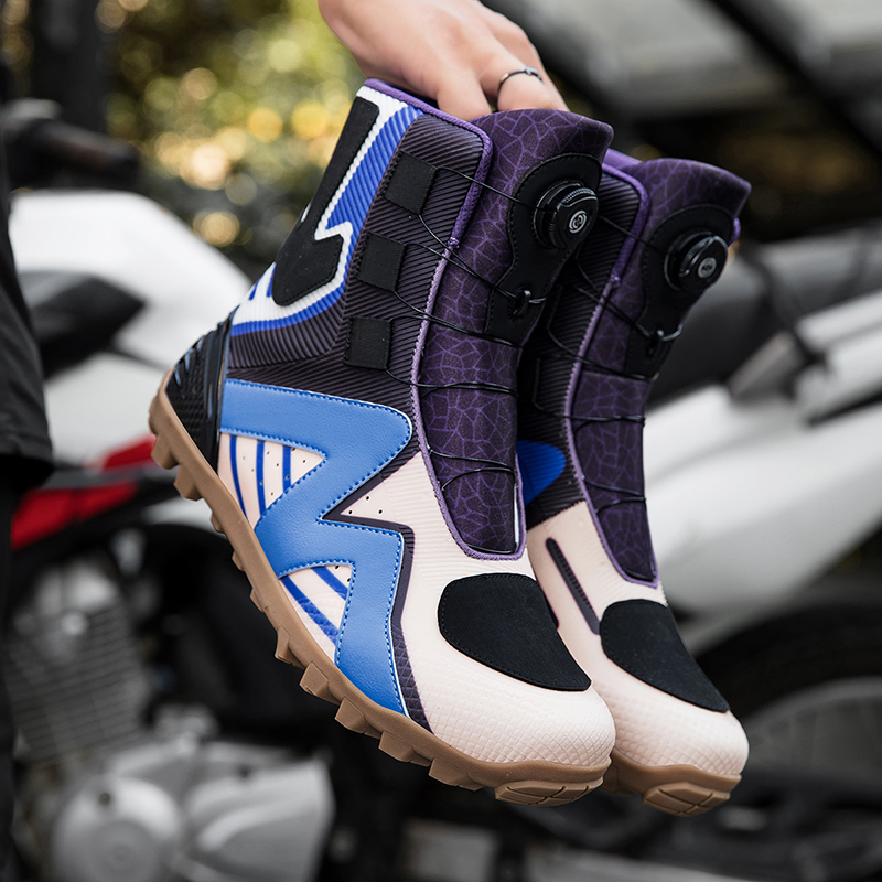 Four Seasons Motorcycle Short Boots Unisex Offroad Riding Shoes for Racing & Travel Non-Slip Wear-Resistant with Reliable Protective Design Key Gear