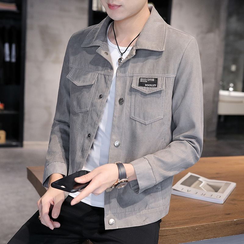 Stylish Men's Jacket Spring Autumn New Designer Hoodie Jacket Tracksuit Men Polo Veste Coat Workwear Jacket Denim Top Trendy Casual Turn-down Col