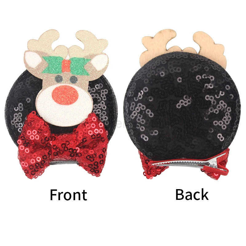 Disney Christmas Mickey & Friends Eared Hairstyle Clip-On Decorations: Colorful Sequined Accessory Set