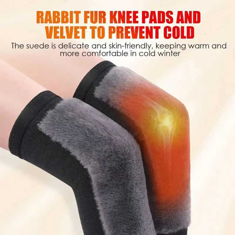 Sports Thickened Winter Rabbit Fur Warm Knee Protector Anti Cold Fleece Knee Protector Heat Storage Sports Leg ProtectorW251024