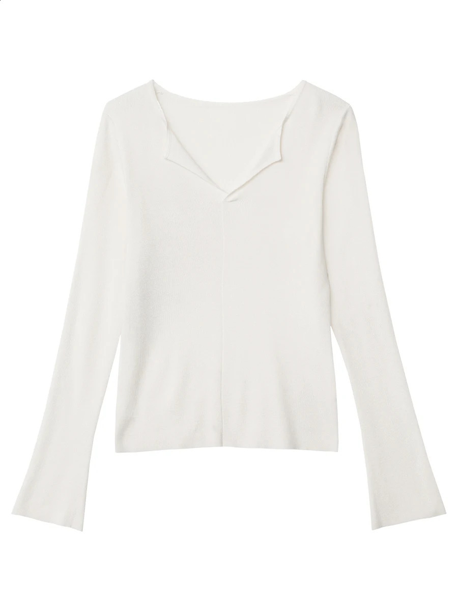 CHIC VEN Women Pullovers Solid Long Sleeved Casual Retro Knitted Sweater Slim Fit Female Tops Spring Autumn 251023