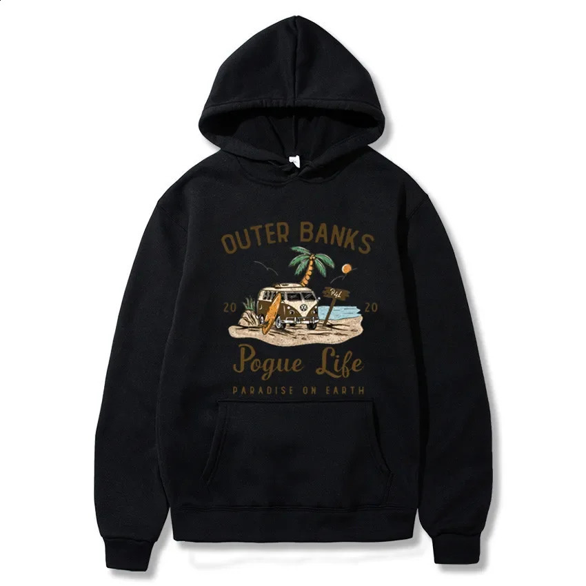 Casual Hoodies Outer Banks Printed Hooded Sweatshirts for Autumn Winter Mens Clothing Aesthetic Y2k Pattern 251018