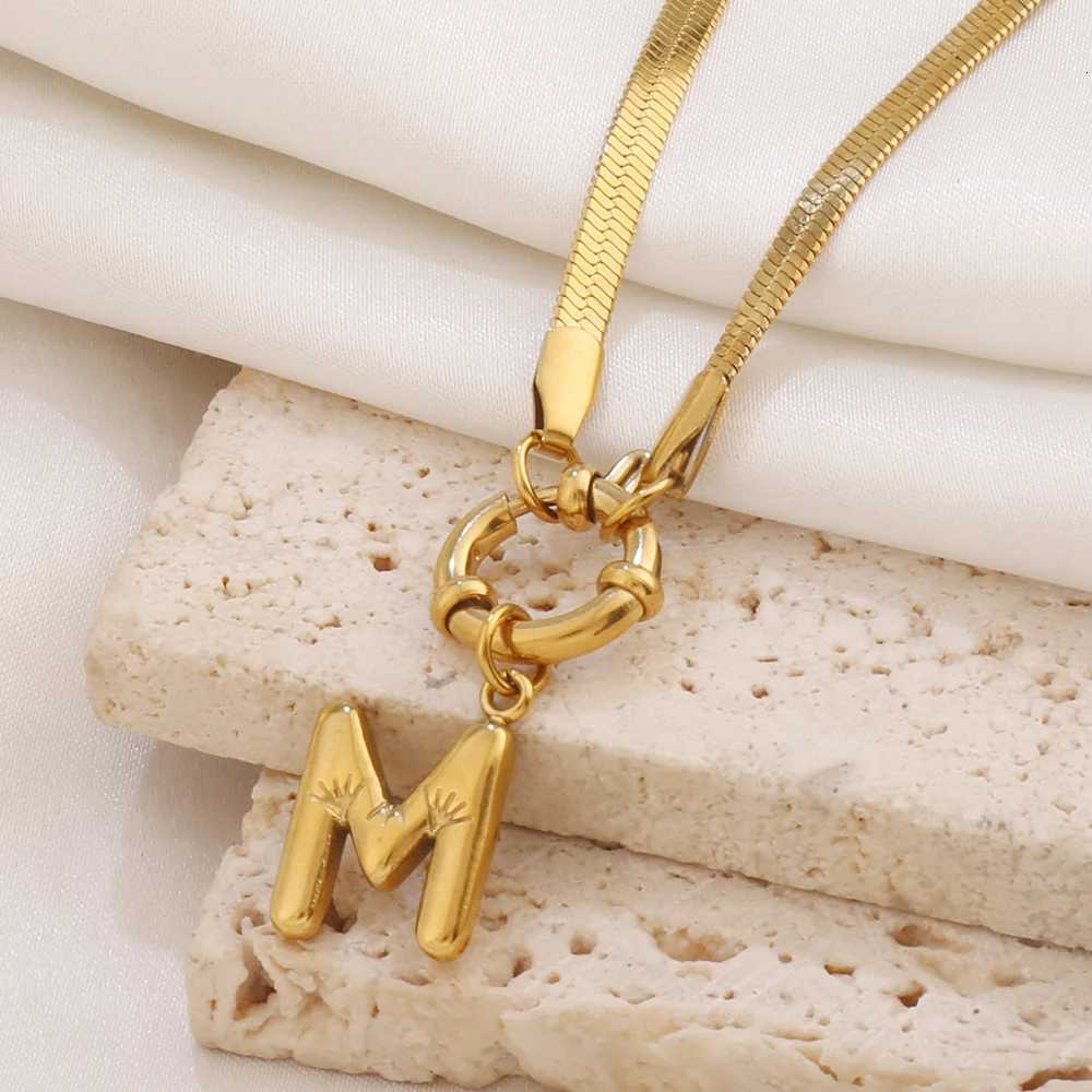 316L Stainl Steel 26 Initial Letter Necklace For Women Fashion Gold Color Alphabet Chain Necklaces Choker JewelryXJ251024