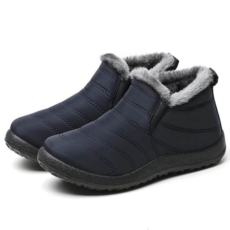 Men Boots Black Blue Winter Shoes For Man Waterproof Snow Boots Ankle Winter Boots For Men Fur Footwear Combat Botas Para Hombre251020