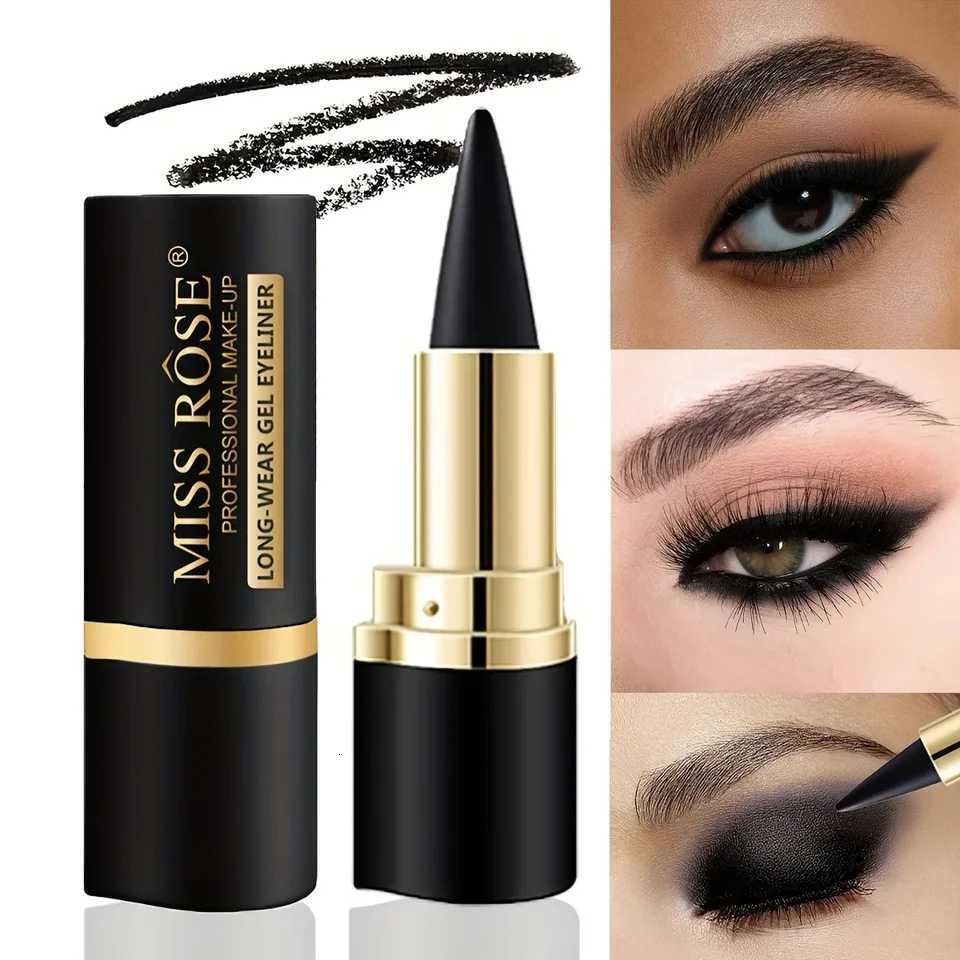 2PCS Matte WaterproofSmudge Proof Eyeliner Balm Black Lip liner Solid Eyeliner Balm Eyeshadow Makeup for Women CosmeticsL251024