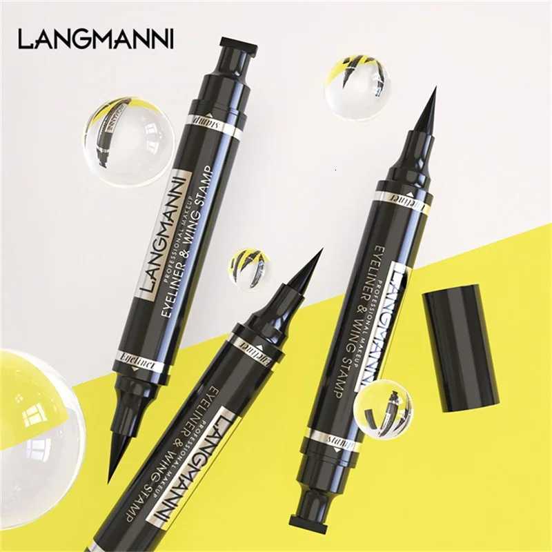 Doublehead Waterproof Liquid Eyeliner Quick Drying NonBlooming Sweat Proof Stamp Liner Pen 2 In 1 Long Lasting Eye MakeupL251024