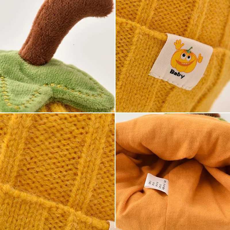 Winter Baby Knitted Hat Cute Pumpkin Toddler Beanies 636 Months Boy Girl Thick Woolen Warm Crochet Bonnet Children Pullover CapL251024