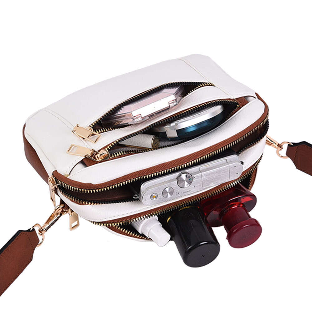 New Versatile Casual PU Women's Simple High-end Shoulder Large Capacity Wide Strap Crossbody Bag Trendy