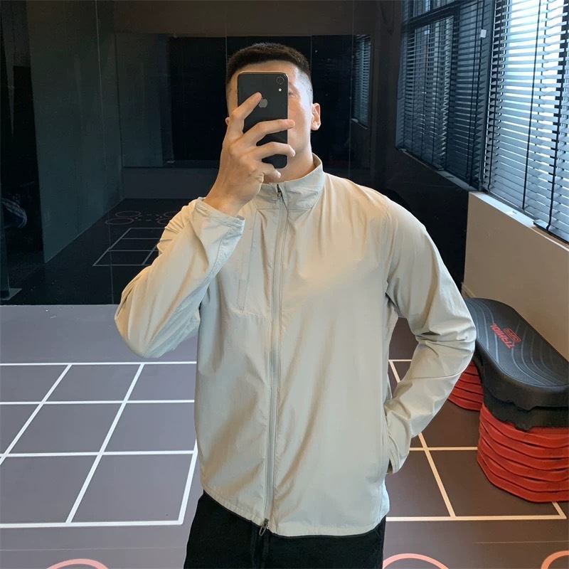American Style Stand Collar Sports Designer Hoodie Jacket Tracksuit Men Polo Veste Coat Outdoor Men's Jacket Spring Autumn Thin Long Sleeve Funct
