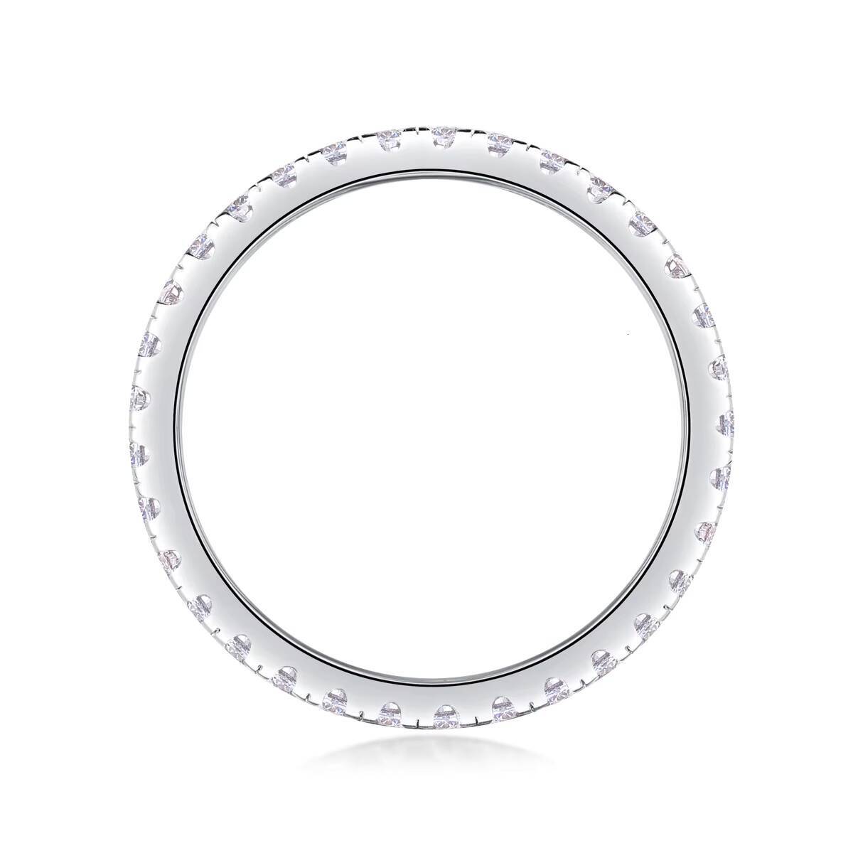 New Customized Solid Gold Jewelry 10K 14K 18K Gold Ring Brilliant 925 Silver Moissanite Eternity Band Ring Weddings Parties