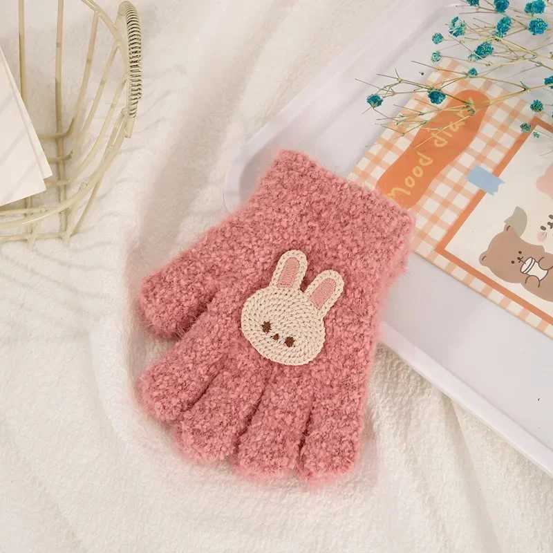 Winter Knitted Gloves Cartoon Warm Mittens Toddlers Outdoor Cartoon Pattern Cute Gloves for Child Kids Baby Girls Boys 13YO Y251024