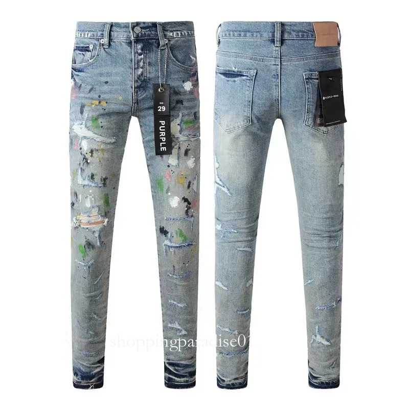 Mens Purples Jeans Designer Jeans Distressed Bikers Denim For Mens Luxury Fashion Mans Black Pants Fashion High Street Hip Hop Pants High Quality Jeans 26c