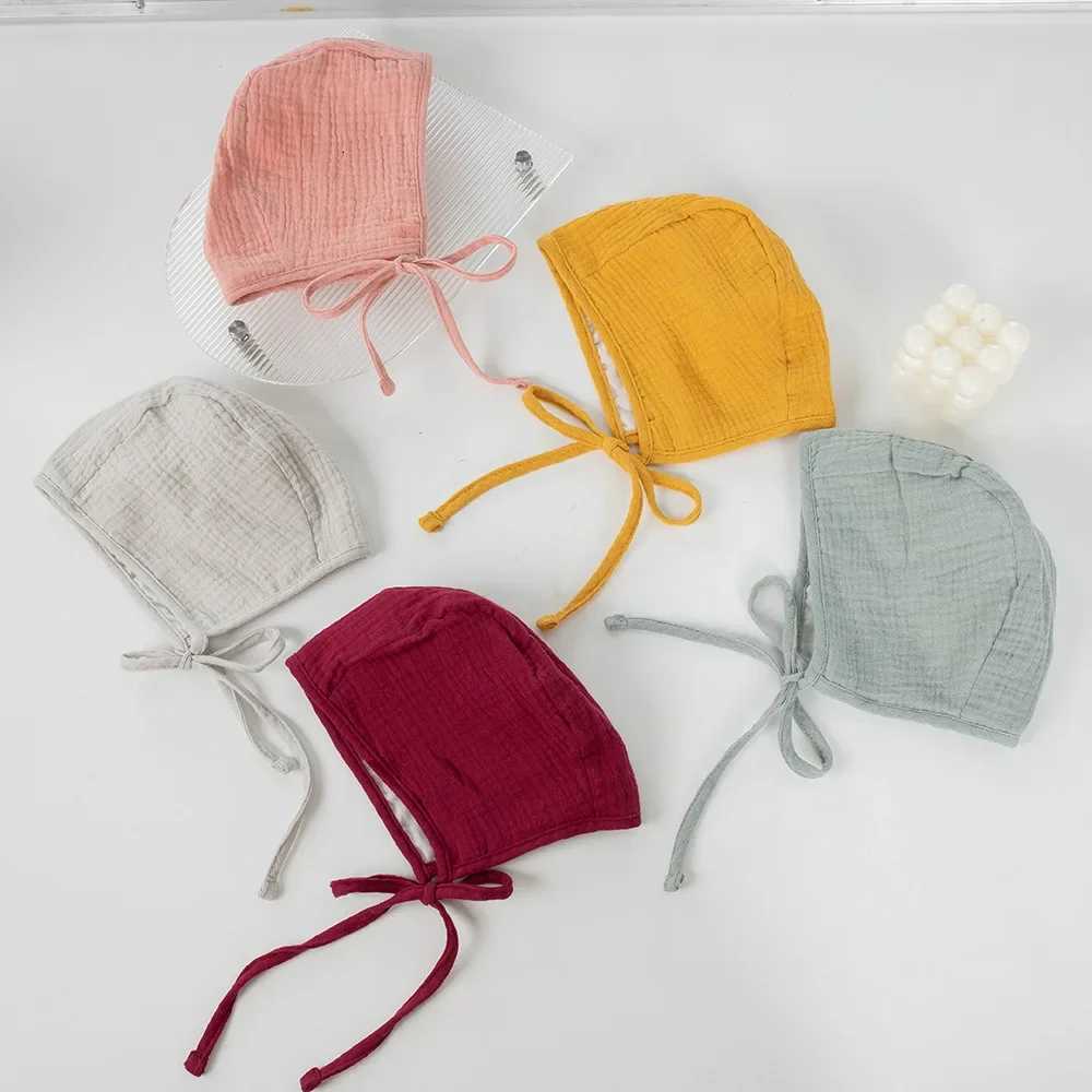 Newborn Cap Child Lacing Babies Knitted Cotton Solid Color cute Hat Mother and Kids Supplies Baby Hats Caps for 024 MonthsL251024